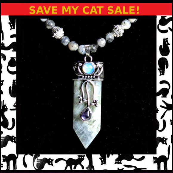 Shiva68 Jewelry - Gray Labradorite Gemstone Necklace #351